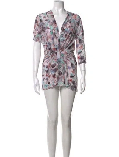 Pre-owned Iro Floral Print Mini Dress In White