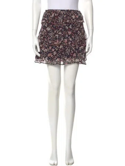 Pre-owned Iro Floral Print Mini Skirt In Black