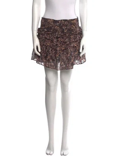 Pre-owned Iro Floral Print Mini Skirt In Black