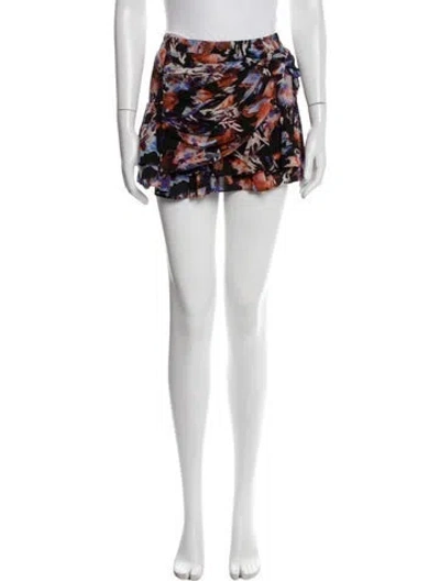Pre-owned Iro Floral Print Mini Skirt In Black