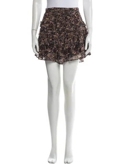 Pre-owned Iro Floral Print Mini Skirt In Black