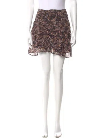 Pre-owned Iro Floral Print Mini Skirt In Black
