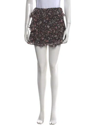 Pre-owned Iro Floral Print Mini Skirt In Black