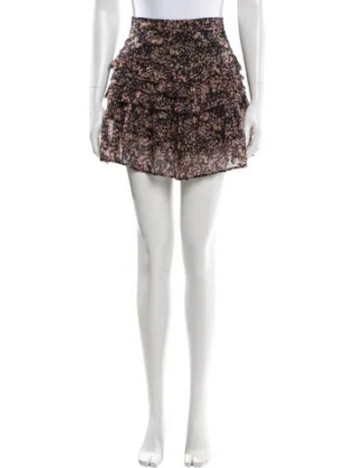 Pre-owned Iro Floral Print Mini Skirt In Black