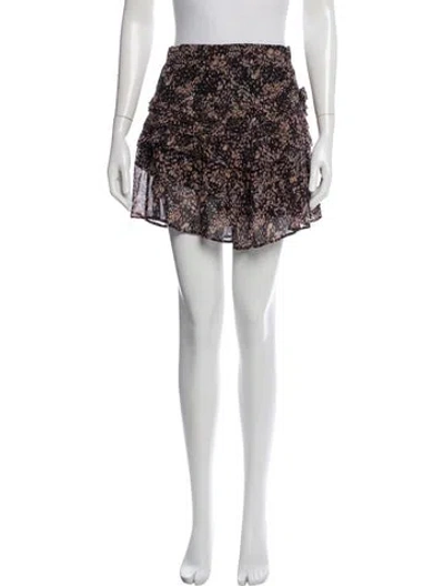 Pre-owned Iro Floral Print Mini Skirt In Black