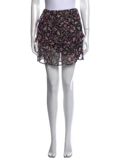 Pre-owned Iro Floral Print Mini Skirt In Black