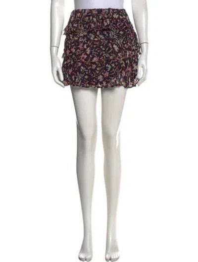 Pre-owned Iro Floral Print Mini Skirt In Black