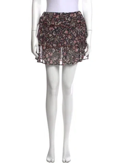 Pre-owned Iro Floral Print Mini Skirt In Black