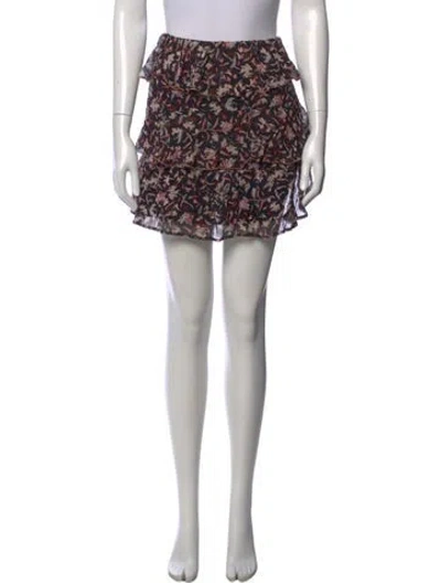 Pre-owned Iro Floral Print Mini Skirt In Black