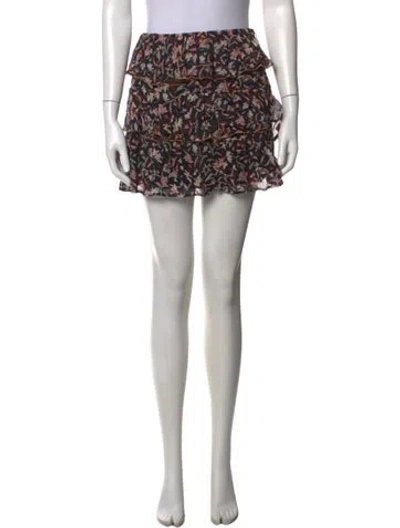 Pre-owned Iro Floral Print Mini Skirt In Black