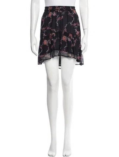 Pre-owned Iro Floral Print Mini Skirt In Black