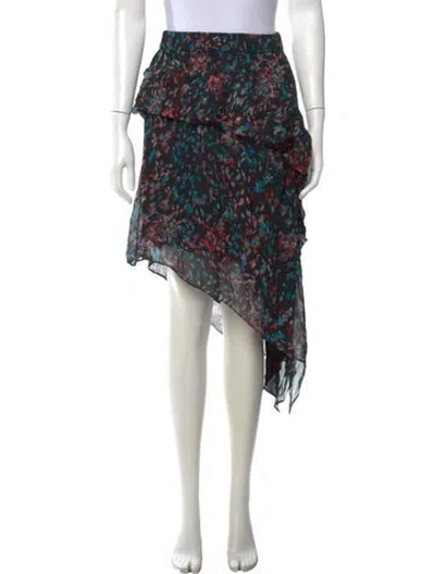 Pre-owned Iro Floral Print Mini Skirt In Black