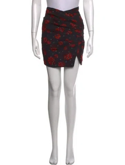 Pre-owned Iro Floral Print Mini Skirt In Black