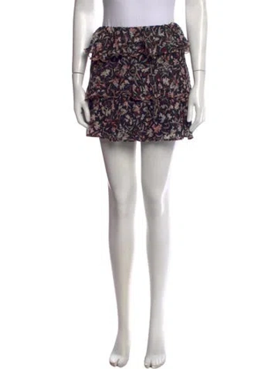 Pre-owned Iro Floral Print Mini Skirt In Black