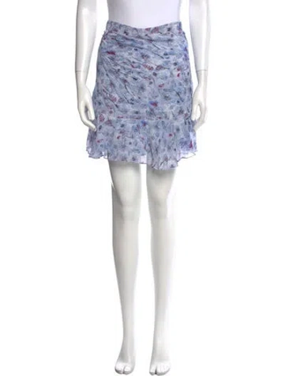 Pre-owned Iro Floral Print Mini Skirt In Blue