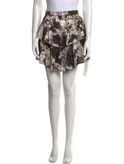 Pre-owned Iro Floral Print Mini Skirt In Gray