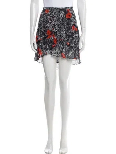 Pre-owned Iro Floral Print Mini Skirt In Gray