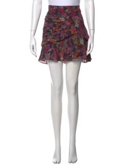 Pre-owned Iro Floral Print Mini Skirt In Gray