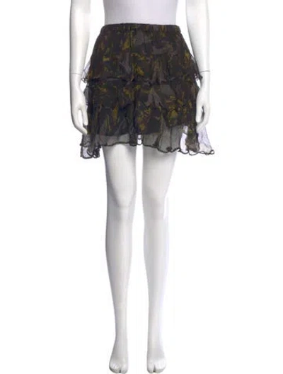 Pre-owned Iro Floral Print Mini Skirt In Green