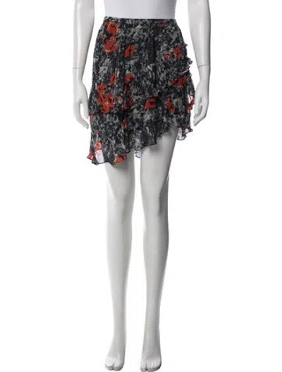 Pre-owned Iro Floral Print Mini Skirt In Grey