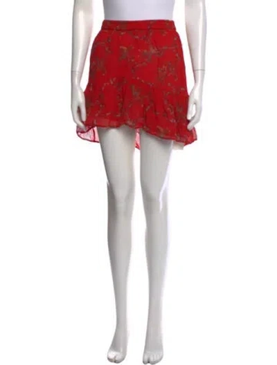 Pre-owned Iro Floral Print Mini Skirt In Orange