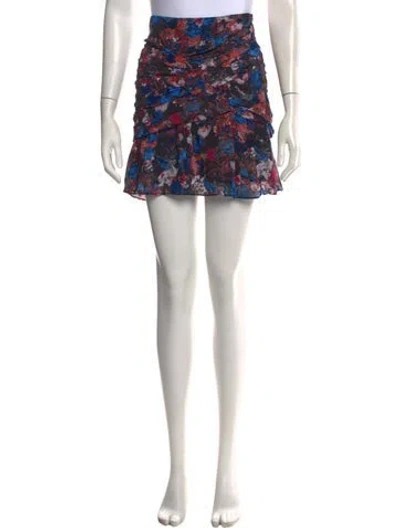 Pre-owned Iro Floral Print Mini Skirt In Purple
