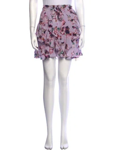 Pre-owned Iro Floral Print Mini Skirt In Purple