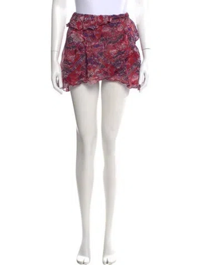 Pre-owned Iro Floral Print Mini Skirt In Red