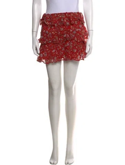 Pre-owned Iro Floral Print Mini Skirt In Red