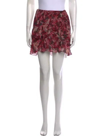 Pre-owned Iro Floral Print Mini Skirt In Red