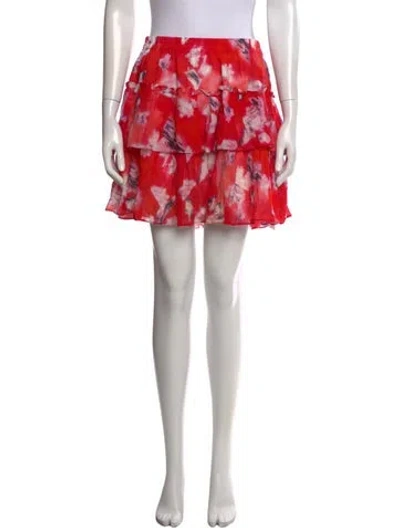 Pre-owned Iro Floral Print Mini Skirt In Red