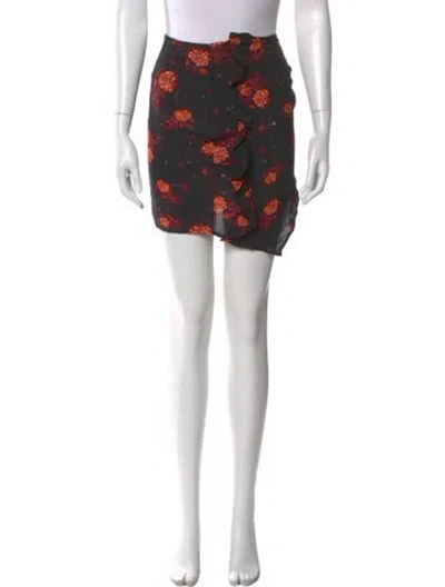 Pre-owned Iro Floral Print Mini Skirt W/ Tags In Black