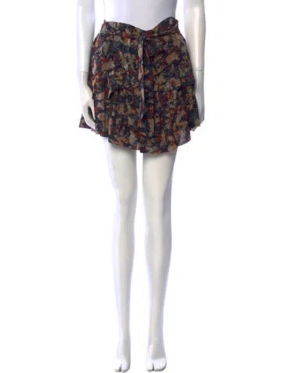 Pre-owned Iro Floral Print Mini Skirt W/ Tags In Black