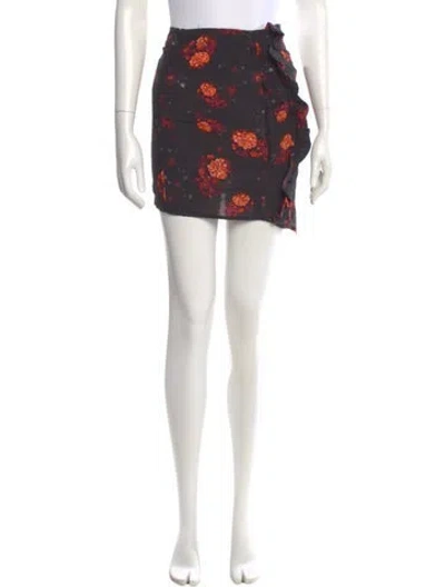 Pre-owned Iro Floral Print Mini Skirt W/ Tags In Purple
