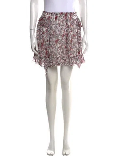 Pre-owned Iro Floral Print Mini Skirt In White