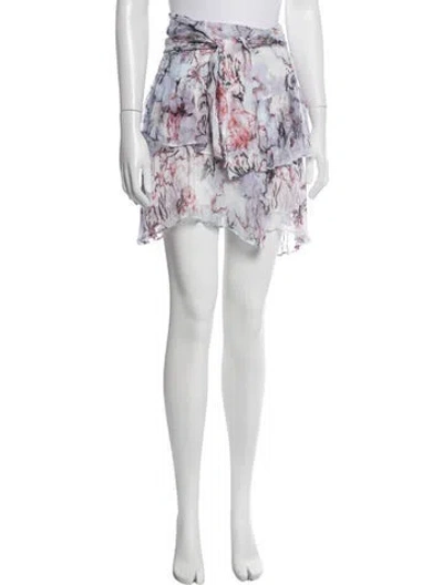 Pre-owned Iro Floral Print Mini Skirt In White