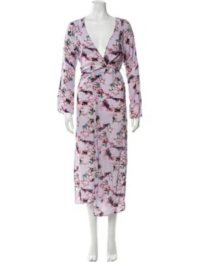 Pre-owned Iro Floral Print Robe W/ Tags In Purple