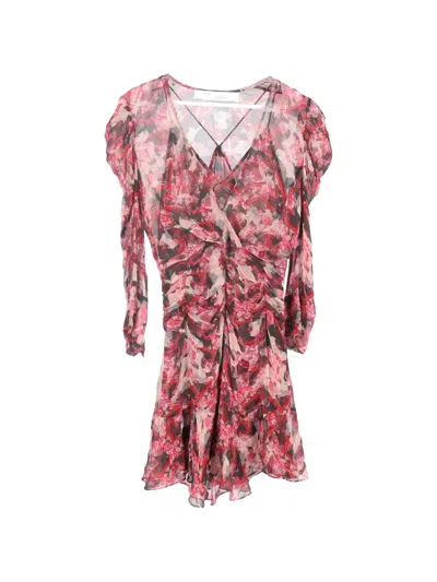 Pre-owned Iro Floral-print Ruched Mini Dress In Pink