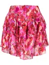 Iro Floral-print Ruffled Skirt In Rosa