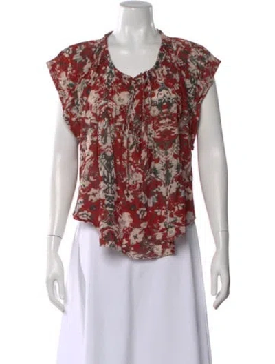 Pre-owned Iro Floral Print Scoop Neck Top In Red