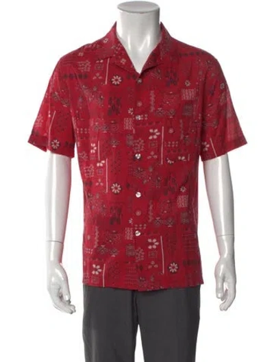 Pre-owned Iro Floral Print Short Sleeve Shirt In Red