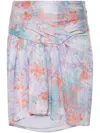 Iro Abstract Pattern Silk Mini Skirt In Lilac