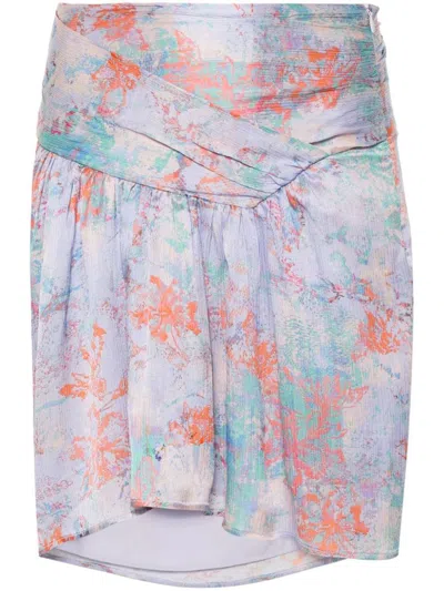 IRO IRO FLORAL PRINT SILK MINI SKIRT