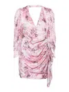 Iro Floral Print Silk Short Dress In Nude & Neutrals