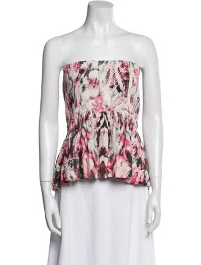 Pre-owned Iro Floral Print Strapless Top In Pink