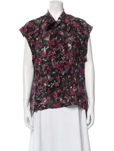 Pre-owned Iro Floral Print Tie Neck Blouse In Multi