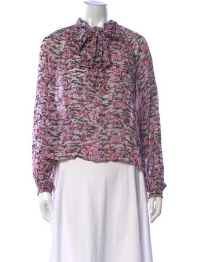 Pre-owned Iro Floral Print Tie Neck Blouse In Multicolor