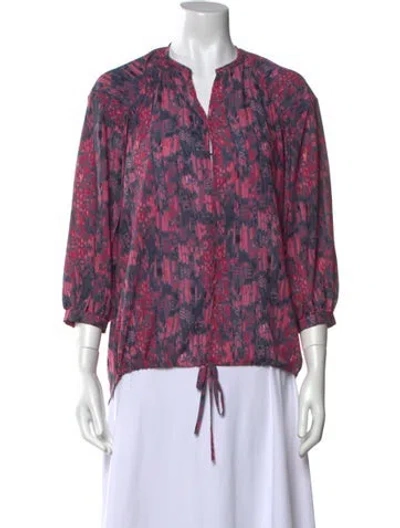 Pre-owned Iro Floral Print V-neck Blouse In Multi