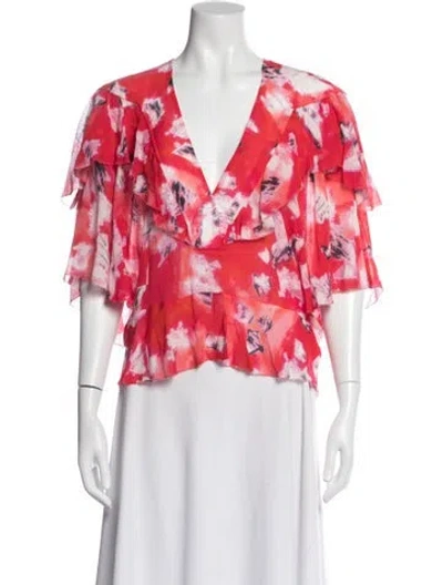 Pre-owned Iro Floral Print V-neck Blouse In Multi