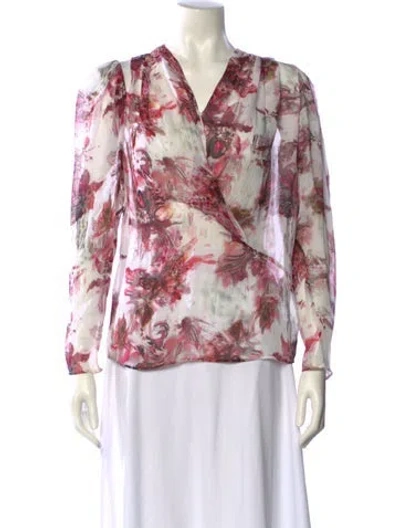 Pre-owned Iro Floral Print V-neck Blouse In Neutral